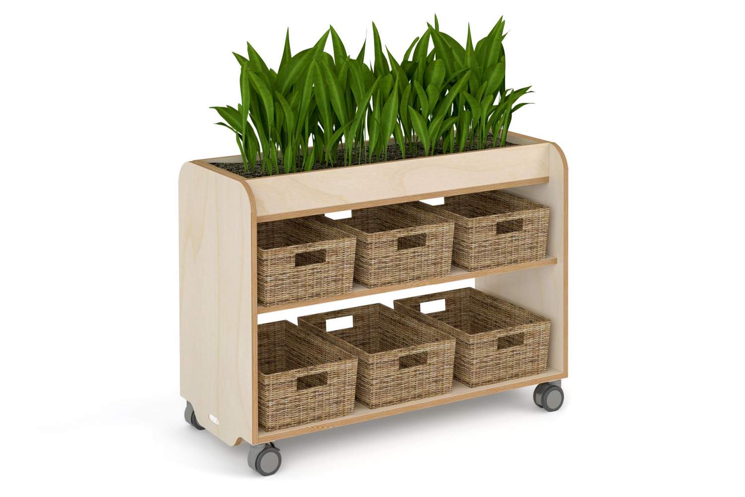 storage shelf with planter box