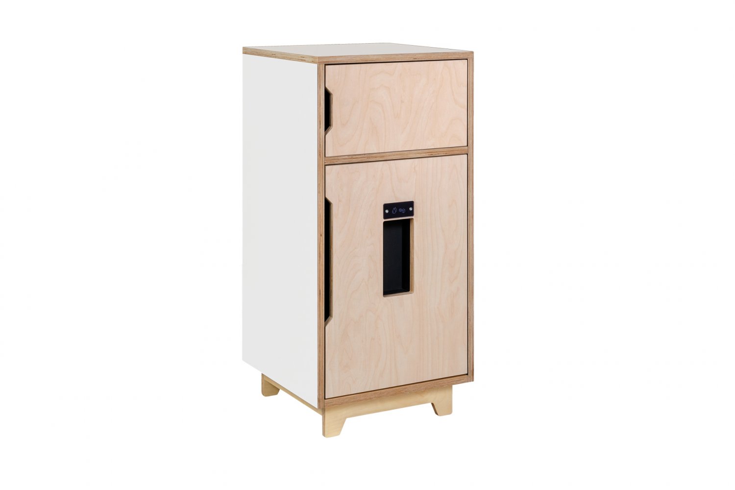 Natural wooden Fridge and Freezer unit WHITE