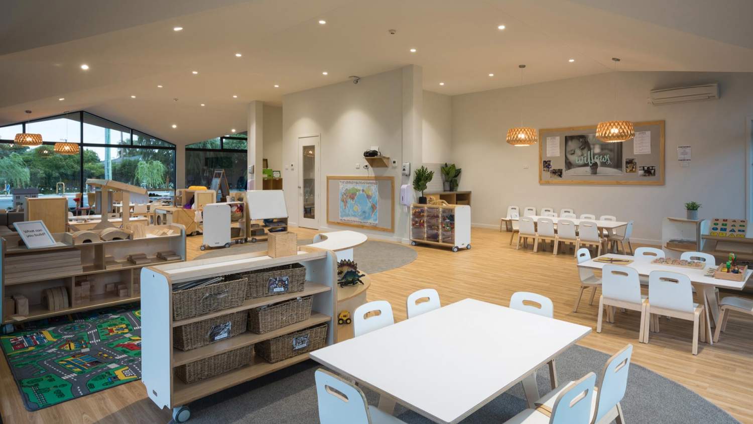 Wooden storage shelving for pre-schools